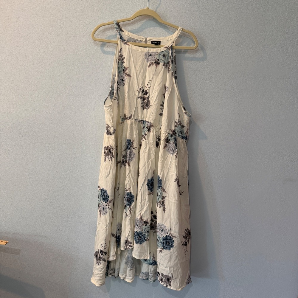 NEW Torrid Challis Floral High Low Halter Dress Plus Size Boho Feminine White 3X - Picture 2 of 14